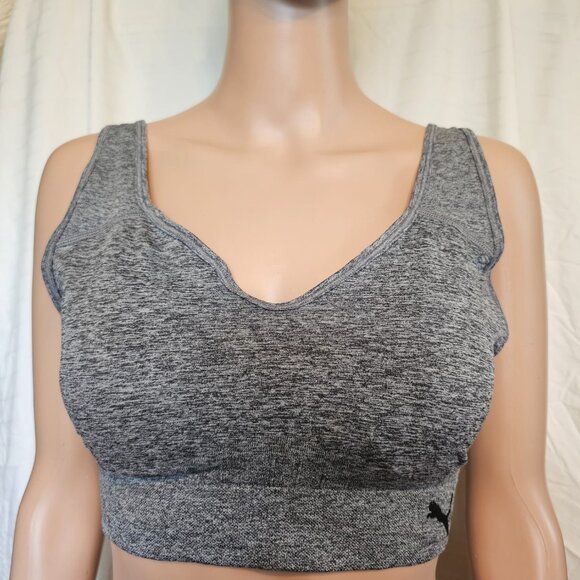 Puma Ladies’ Seamless Sports Bra, 2 Pack, Convertible  , Black /Gray, S,M,L,XL - Picture 3 of 16